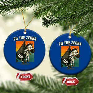 Retro Ed the Zebra Meme Ceramic Ornament Funny Viral Escape Animal TS02 1pc Blue Print Your Wear
