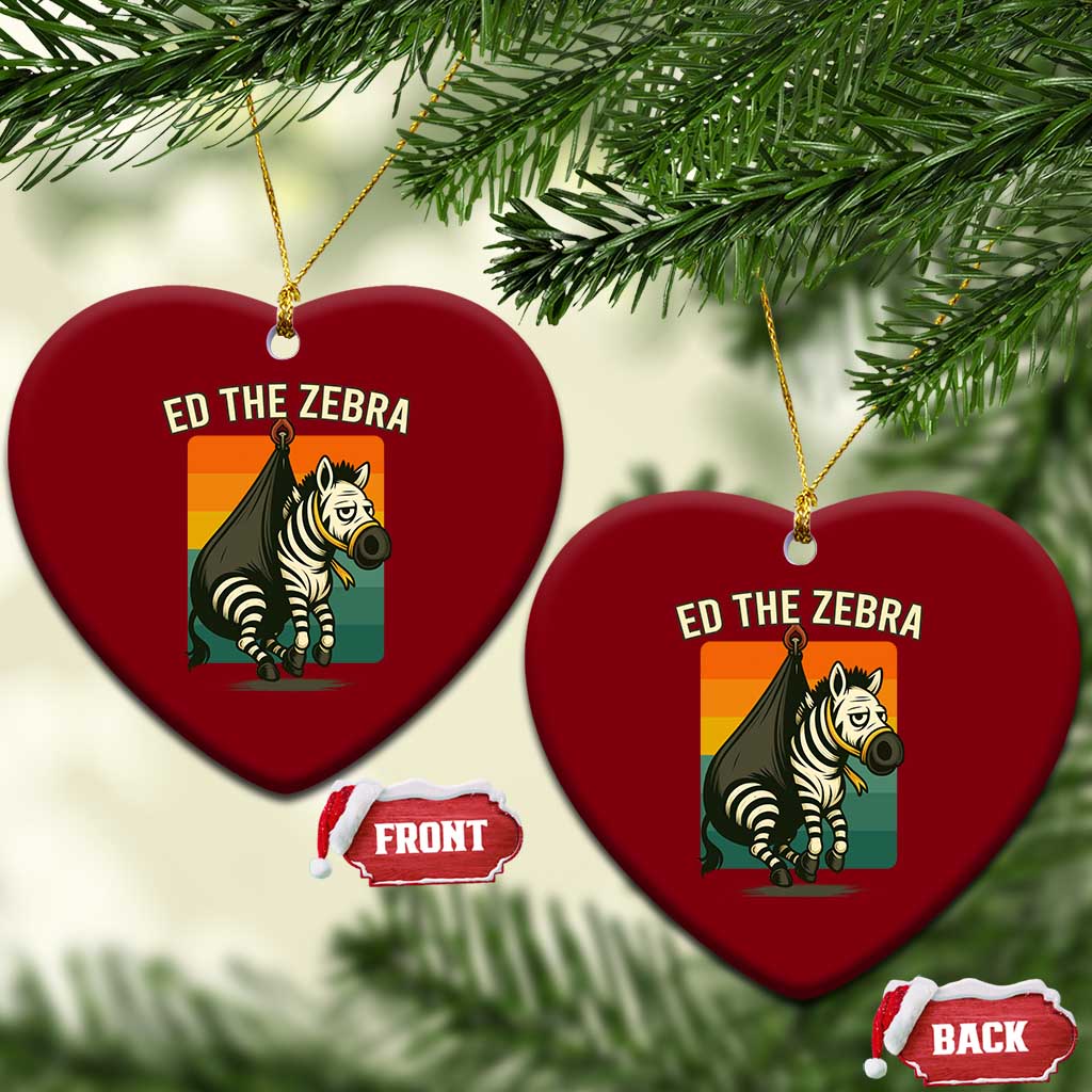 Retro Ed the Zebra Meme Ceramic Ornament Funny Viral Escape Animal TS02 Print Your Wear