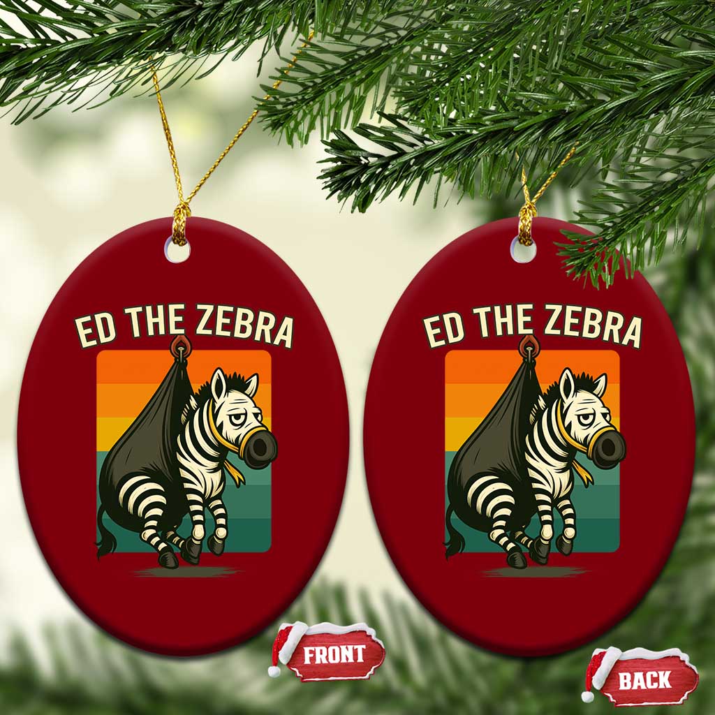 Retro Ed the Zebra Meme Ceramic Ornament Funny Viral Escape Animal TS02 Print Your Wear