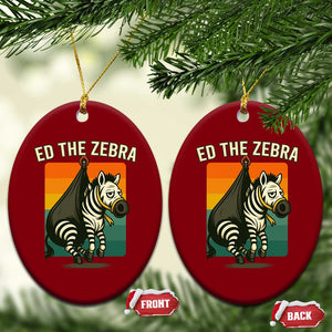 Retro Ed the Zebra Meme Ceramic Ornament Funny Viral Escape Animal TS02 Print Your Wear