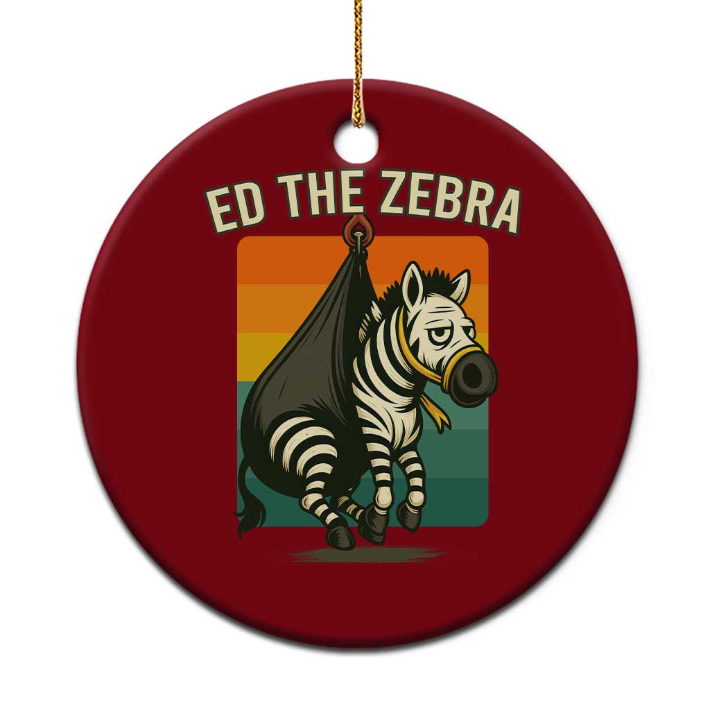 Retro Ed the Zebra Meme Ceramic Ornament Funny Viral Escape Animal TS02 1pc Red Print Your Wear