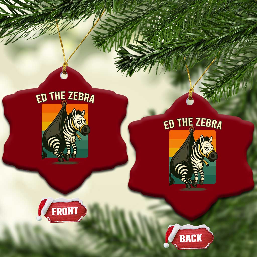 Retro Ed the Zebra Meme Ceramic Ornament Funny Viral Escape Animal TS02 Print Your Wear