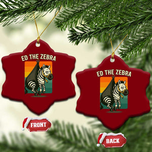 Retro Ed the Zebra Meme Ceramic Ornament Funny Viral Escape Animal TS02 Print Your Wear