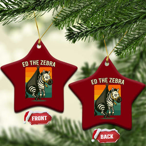 Retro Ed the Zebra Meme Ceramic Ornament Funny Viral Escape Animal TS02 Print Your Wear