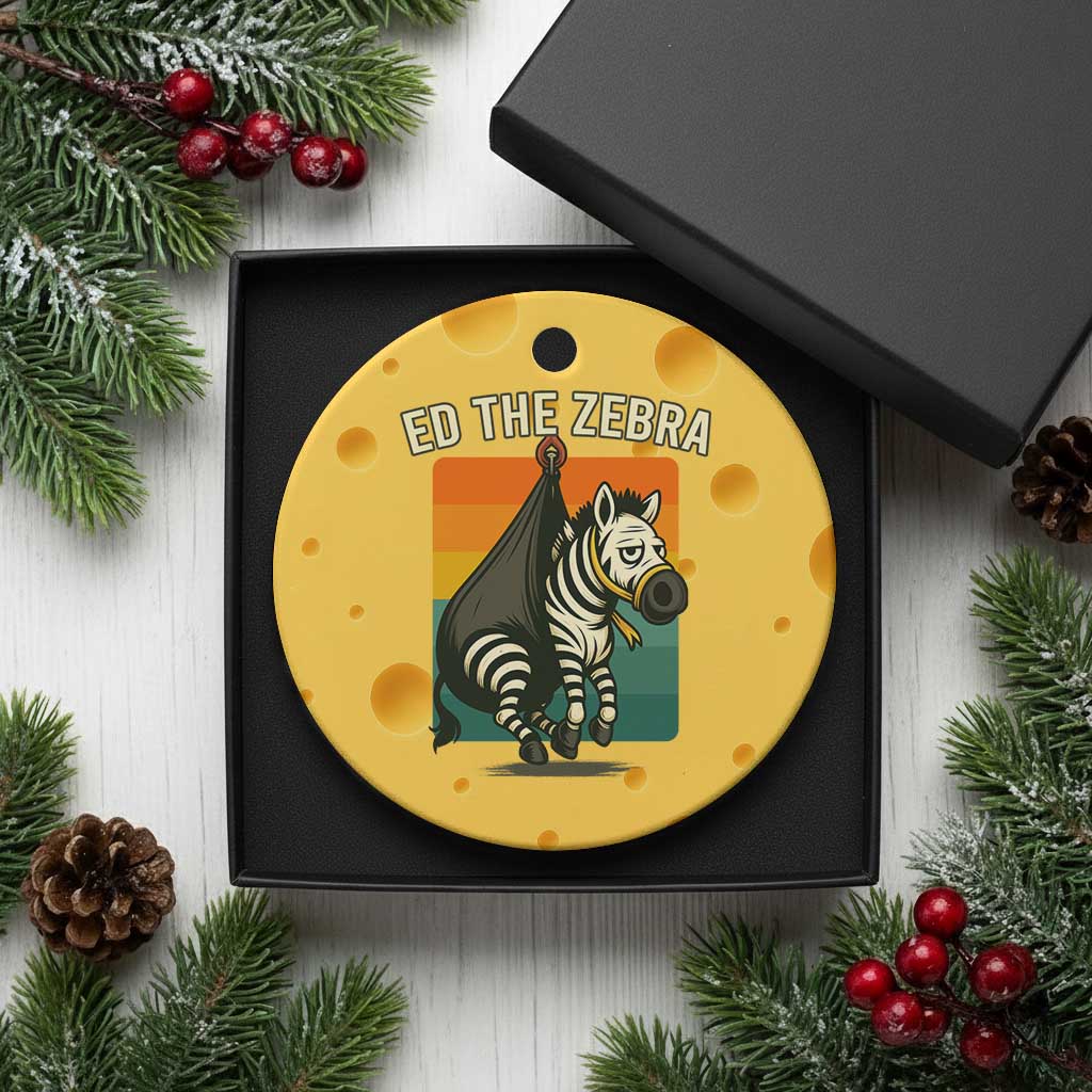 Retro Ed the Zebra Meme Ceramic Ornament Funny Viral Escape Animal TS02 1pc Yellow Cheese Print Your Wear