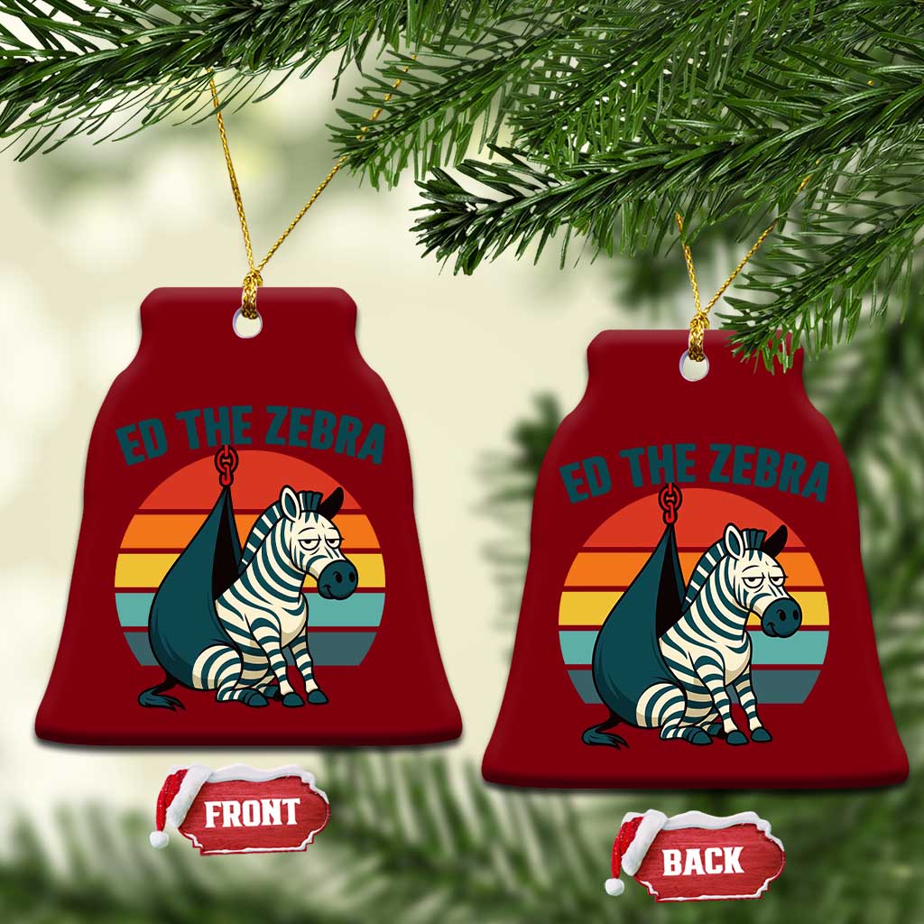Retro Ed the Zebra Meme Ceramic Ornament Funny Viral Escape Animal Helicopter Rescue TS02 Print Your Wear