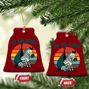 Retro Ed the Zebra Meme Ceramic Ornament Funny Viral Escape Animal Helicopter Rescue TS02 Print Your Wear