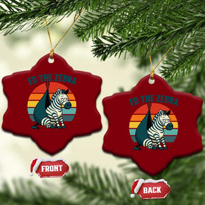 Retro Ed the Zebra Meme Ceramic Ornament Funny Viral Escape Animal Helicopter Rescue TS02 Print Your Wear