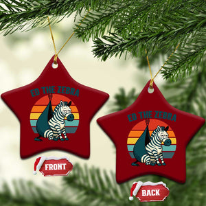 Retro Ed the Zebra Meme Ceramic Ornament Funny Viral Escape Animal Helicopter Rescue TS02 Print Your Wear
