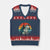 Retro Ed the Zebra Meme V-Neck Knit Sweater Vest Funny Viral Escape Animal Helicopter Rescue TS02 Navy Red Print Your Wear