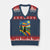 Whimsical Black Cat Pride Flag V-Neck Knit Sweater Vest Colorful LGBTQ Rainbow TS02 Navy Red Print Your Wear