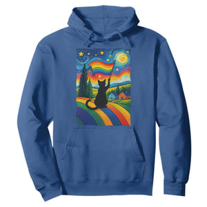 Whimsical Black Cat Pride Flag Hoodie Colorful LGBTQ Rainbow TS02 Royal Blue Print Your Wear