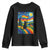 Whimsical Black Cat Pride Flag Youth Sweatshirt Colorful LGBTQ Rainbow TS02 Black Print Your Wear