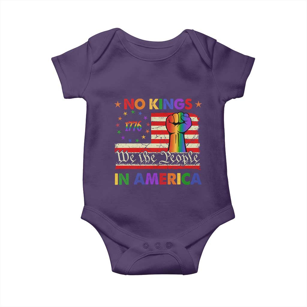No Kings In America Rainbow Flag Baby Onesie TS02 Purple Print Your Wear