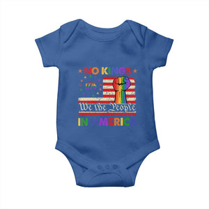 No Kings In America Rainbow Flag Baby Onesie TS02 Royal Blue Print Your Wear