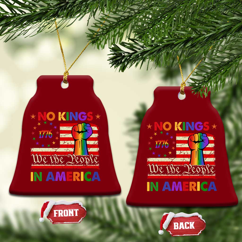 No Kings In America Rainbow Flag Ceramic Ornament TS02 Print Your Wear