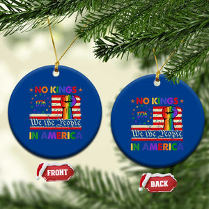 No Kings In America Rainbow Flag Ceramic Ornament TS02 1pc Blue Print Your Wear