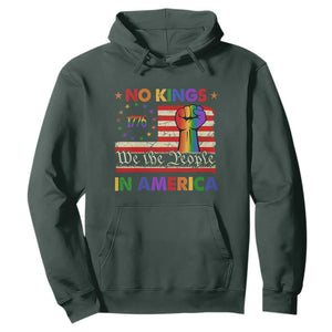 No Kings In America Rainbow Flag Hoodie TS02 Dark Forest Green Print Your Wear