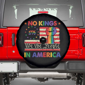No Kings In America Rainbow Flag Spare Tire Cover TS02 Black Print Your Wear