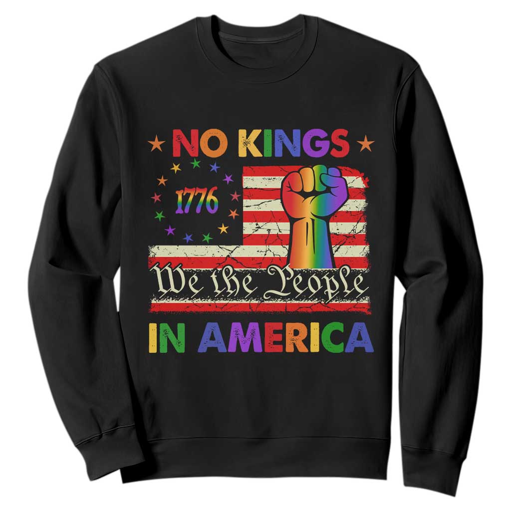 No Kings In America Rainbow Flag Sweatshirt TS02 Black Print Your Wear