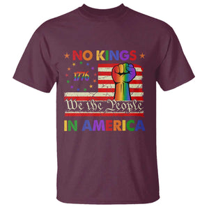 No Kings In America Rainbow Flag T Shirt TS02 Maroon Print Your Wear