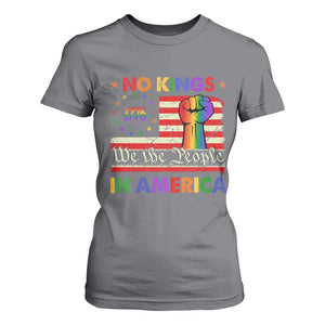 No Kings In America Rainbow Flag T Shirt For Women TS02 Charcoal Print Your Wear