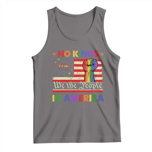 No Kings In America Rainbow Flag Tank Top TS02 Deep Heather Print Your Wear