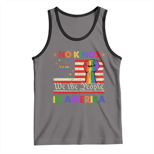 No Kings In America Rainbow Flag Tank Top TS02 Deep Heather Black Print Your Wear