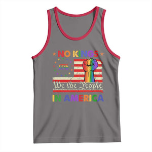 No Kings In America Rainbow Flag Tank Top TS02 Deep Heather Red Print Your Wear