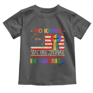 No Kings In America Rainbow Flag Toddler T Shirt TS02 Dark Heather Print Your Wear