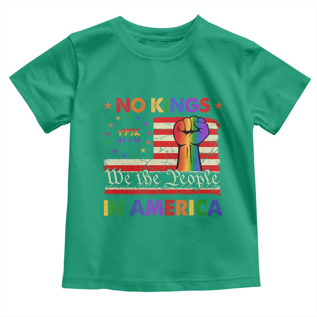 No Kings In America Rainbow Flag Toddler T Shirt TS02 Irish Green Print Your Wear