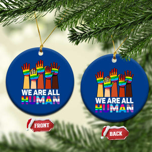 We Are All Human Rainbow Hands Ceramic Ornament LGBTQ+ Unity Equality Pride Month TS02 1pc Blue Print Your Wear