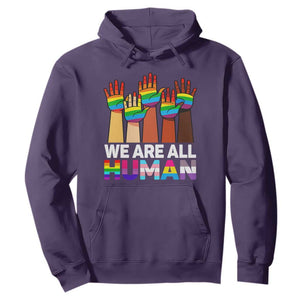 We Are All Human Rainbow Hands Hoodie LGBTQ+ Unity Equality Pride Month TS02 Purple Print Your Wear