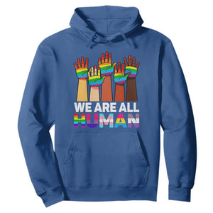 We Are All Human Rainbow Hands Hoodie LGBTQ+ Unity Equality Pride Month TS02 Royal Blue Print Your Wear
