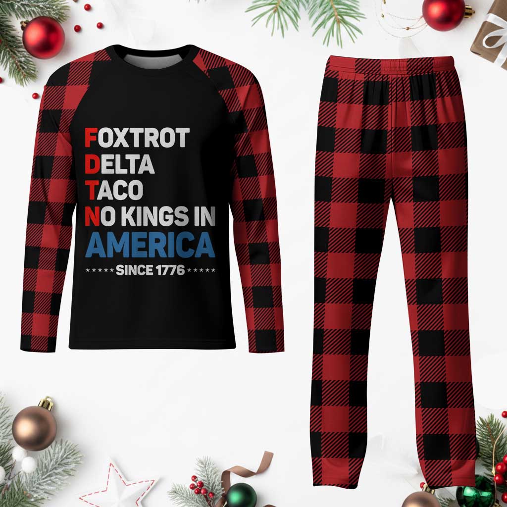 No Kings in America Since 1776 Plaid Pajama Set Foxtrot Delta Taco Funny Patriotic Military Alphabet TS02 Buffalo Plaid Print Your Wear