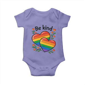 Be Kind Rainbow Heart Baby Onesie Spread Kindness LGBTQ Love Pride Month TS02 Violet Print Your Wear