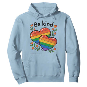 Be Kind Rainbow Heart Hoodie Spread Kindness LGBTQ Love Pride Month TS02 Light Blue Print Your Wear