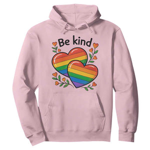Be Kind Rainbow Heart Hoodie Spread Kindness LGBTQ Love Pride Month TS02 Light Pink Print Your Wear