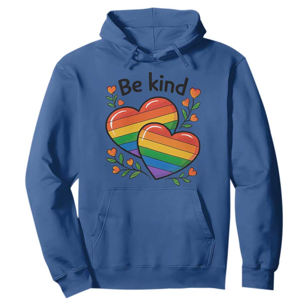 Be Kind Rainbow Heart Hoodie Spread Kindness LGBTQ Love Pride Month TS02 Royal Blue Print Your Wear