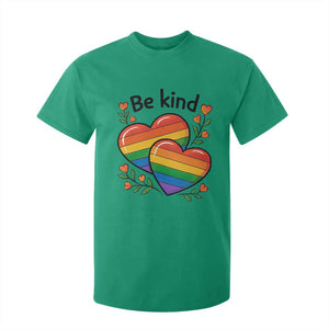 Be Kind Rainbow Heart T Shirt For Kid Spread Kindness LGBTQ Love Pride Month TS02 Irish Green Print Your Wear