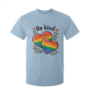 Be Kind Rainbow Heart T Shirt For Kid Spread Kindness LGBTQ Love Pride Month TS02 Light Blue Print Your Wear