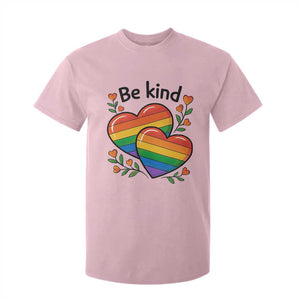 Be Kind Rainbow Heart T Shirt For Kid Spread Kindness LGBTQ Love Pride Month TS02 Light Pink Print Your Wear