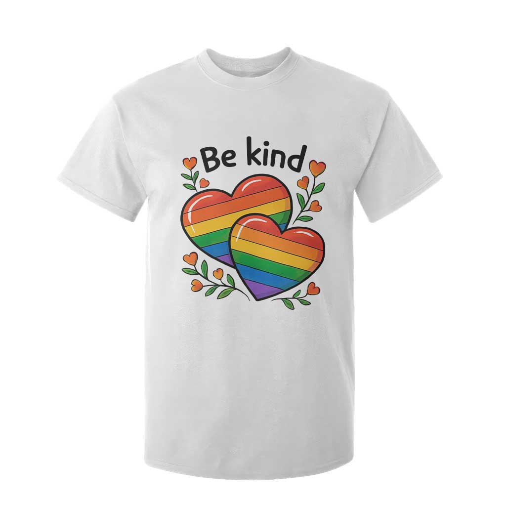 Be Kind Rainbow Heart T Shirt For Kid Spread Kindness LGBTQ Love Pride Month TS02 White Print Your Wear
