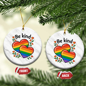 Be Kind Rainbow Heart Ceramic Ornament Spread Kindness LGBTQ Love Pride Month TS02 1pc White Marble Print Your Wear