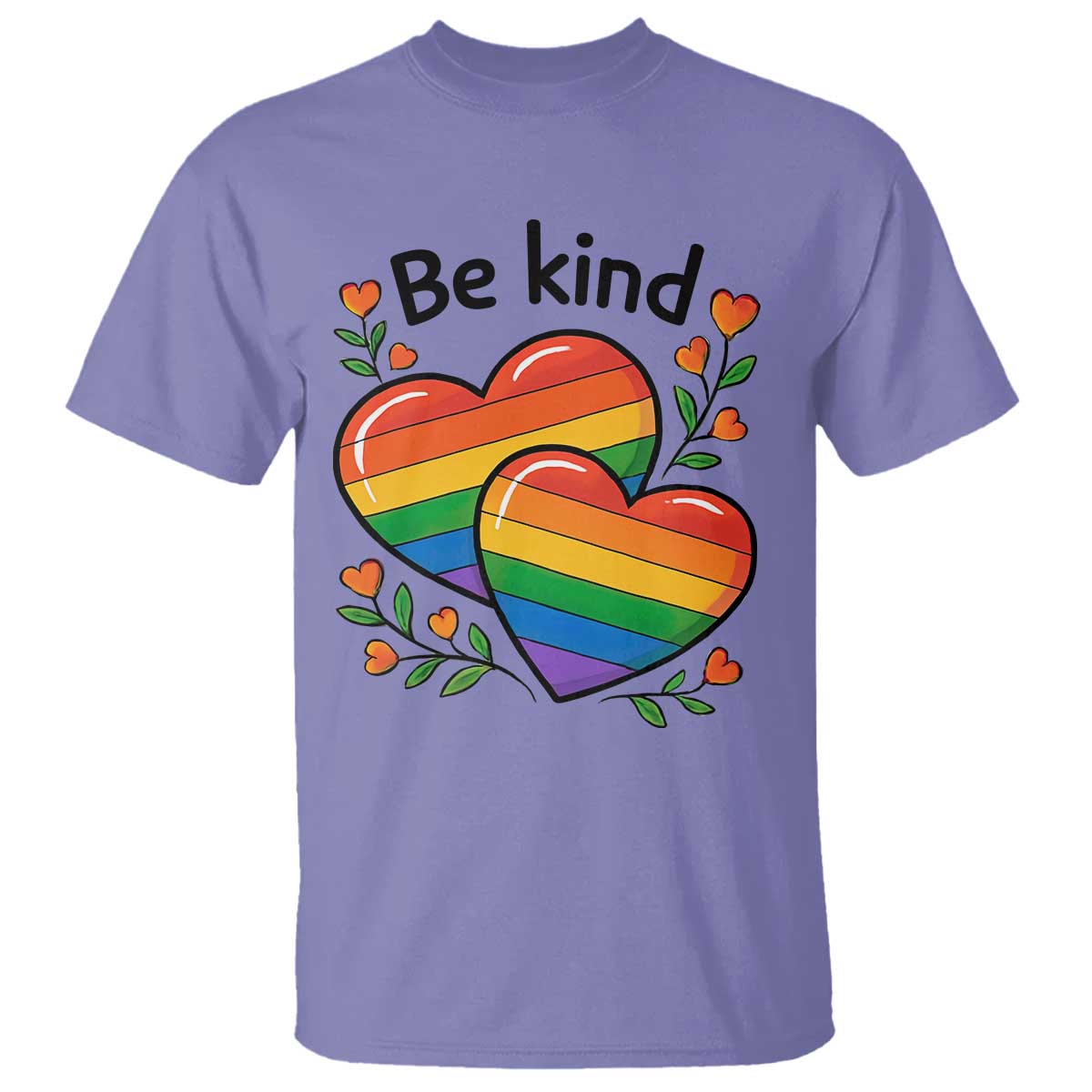 Be Kind Rainbow Heart T Shirt Spread Kindness LGBTQ Love Pride Month TS02 Violet Print Your Wear