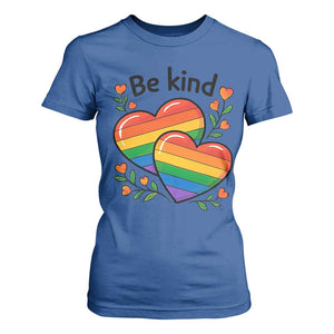 Be Kind Rainbow Heart T Shirt For Women Spread Kindness LGBTQ Love Pride Month TS02 Royal Blue Print Your Wear