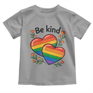 Be Kind Rainbow Heart Toddler T Shirt Spread Kindness LGBTQ Love Pride Month TS02 Sport Gray Print Your Wear