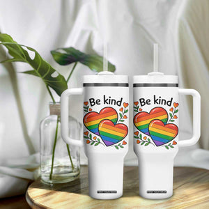 Be Kind Rainbow Heart Tumbler With Handle Spread Kindness LGBTQ Love Pride Month TS02 Print Your Wear