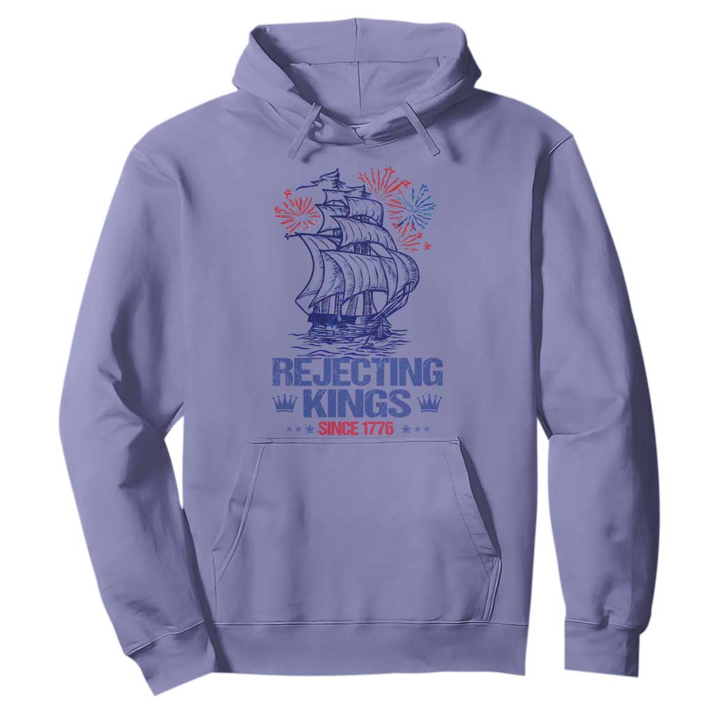 Rejecting Kings Since 1776 Hoodie Vintage Patriotic Ship 4th Of July Fireworks TS02 Violet Print Your Wear