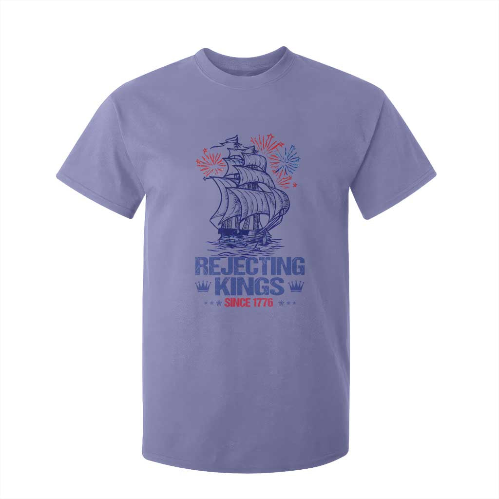 Rejecting Kings Since 1776 T Shirt For Kid Vintage Patriotic Ship 4th Of July Fireworks TS02 Violet Print Your Wear